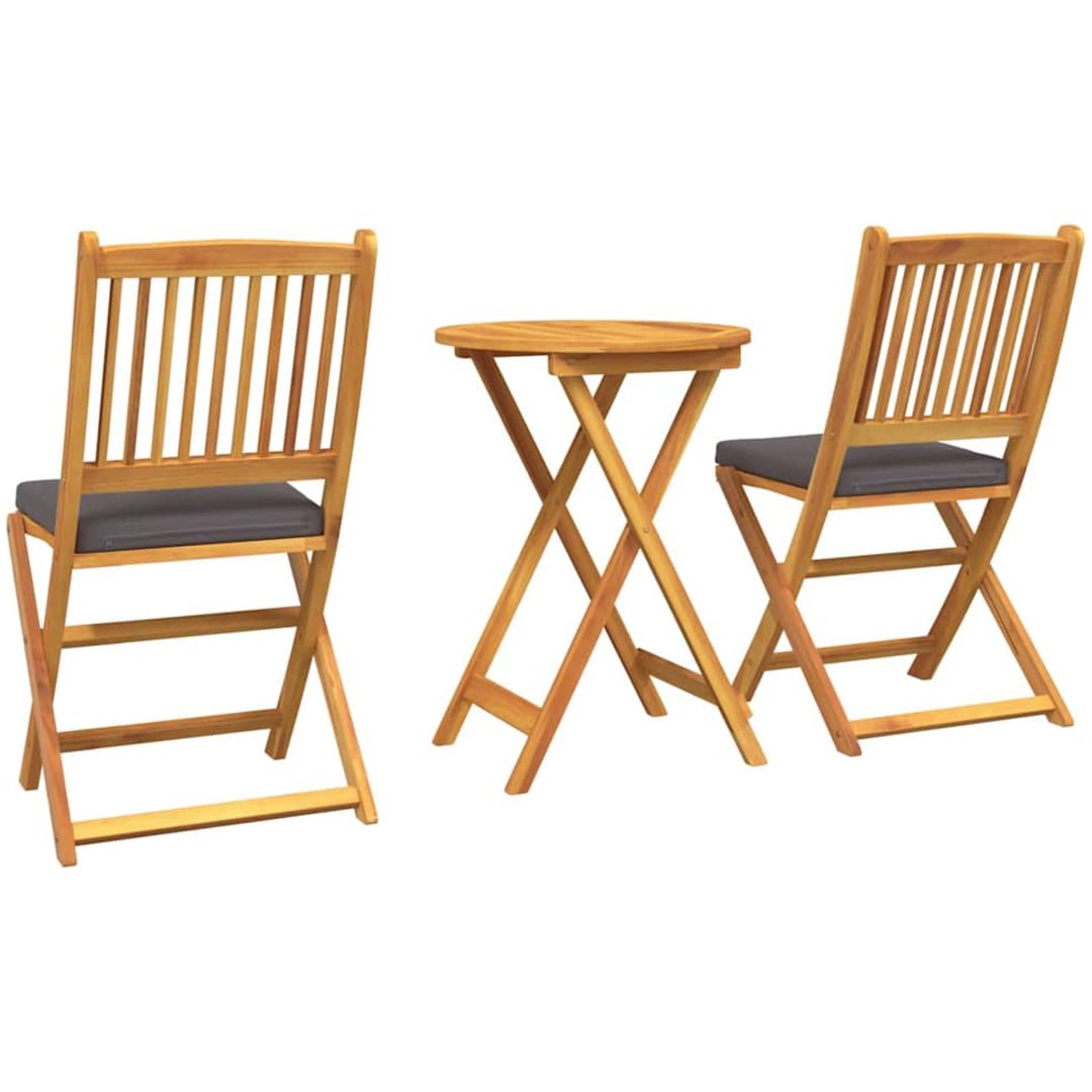 3-delars trädgårdsbistro set - Solid akaciaträ vidaXL Liten – bild 8