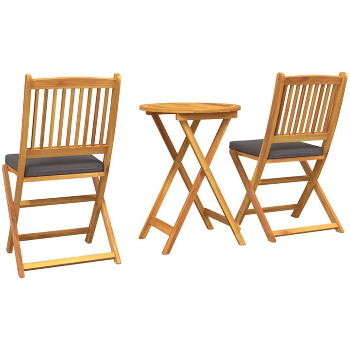 3-delars trädgårdsbistro set - Solid akaciaträ vidaXL Liten – bild 8