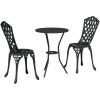 3-delars Trädgårdsbistro Set Svart Gjutjärn vidaXL 53 x 53 x 70.5 cm, 39 x 40 x 87 cm – miniatyr 2