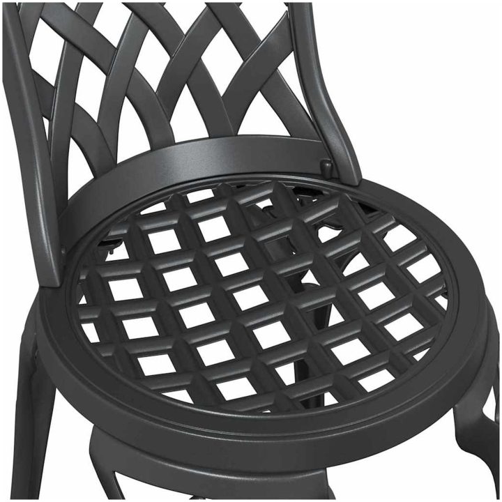 3-delars Trädgårdsbistro Set Svart Gjutjärn vidaXL 53 x 53 x 70.5 cm, 39 x 40 x 87 cm – bild 11