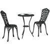 3-delars Trädgårdsbistro Set Svart Gjutjärn vidaXL 53 x 53 x 70.5 cm, 39 x 40 x 87 cm – miniatyr 3