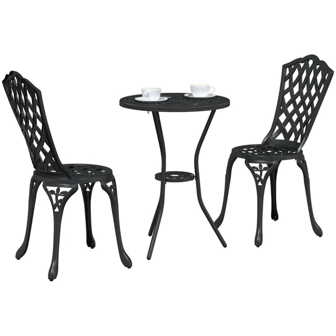 3-delars Trädgårdsbistro Set Svart Gjutjärn vidaXL 53 x 53 x 70.5 cm, 39 x 40 x 87 cm – bild 3