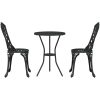 3-delars Trädgårdsbistro Set Svart Gjutjärn vidaXL 53 x 53 x 70.5 cm, 39 x 40 x 87 cm – miniatyr 6
