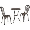 3-delars trädgårdsbistroset i bronsgjuten aluminium vidaXL 53 x 53 x 70,5 cm, 44 x 41 x 87 cm – miniatyr 2