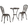 3-delars trädgårdsbistroset i bronsgjuten aluminium vidaXL 53 x 53 x 70,5 cm, 44 x 41 x 87 cm – miniatyr 3