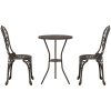 3-delars trädgårdsbistroset i bronsgjuten aluminium vidaXL 53 x 53 x 70,5 cm, 44 x 41 x 87 cm – miniatyr 6