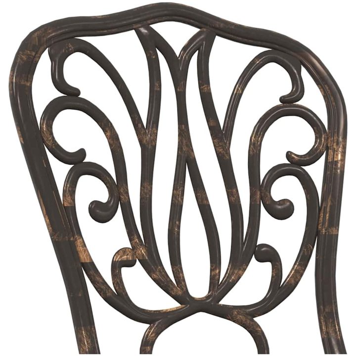 3-delars trädgårdsbistroset i bronsgjuten aluminium vidaXL 53 x 53 x 70,5 cm, 44 x 41 x 87 cm – bild 9
