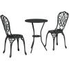 3-delars trädgårdsbistroset svart gjutjärn vidaXL 53 x 53 x 70.5 cm, 44 x 41 x 87 cm – miniatyr 2