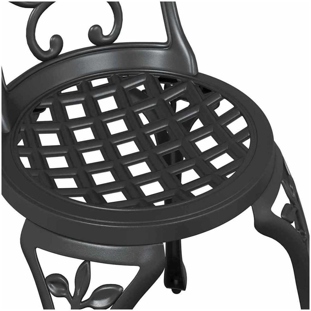 3-delars trädgårdsbistroset svart gjutjärn vidaXL 53 x 53 x 70.5 cm, 44 x 41 x 87 cm – bild 11