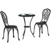 3-delars trädgårdsbistroset svart gjutjärn vidaXL 53 x 53 x 70.5 cm, 44 x 41 x 87 cm – miniatyr 3
