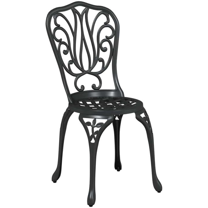 3-delars trädgårdsbistroset svart gjutjärn vidaXL 53 x 53 x 70.5 cm, 44 x 41 x 87 cm – bild 4