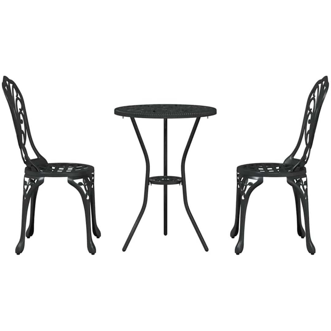 3-delars trädgårdsbistroset svart gjutjärn vidaXL 53 x 53 x 70.5 cm, 44 x 41 x 87 cm – bild 6