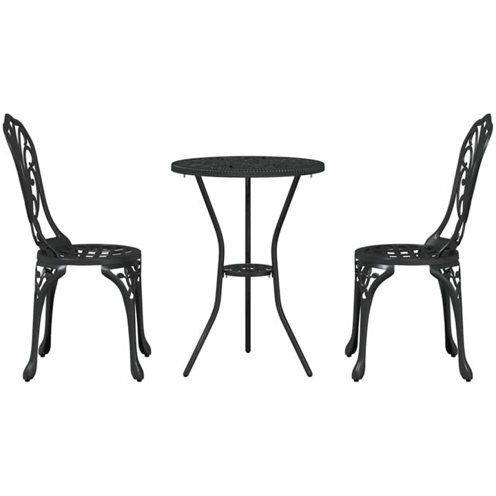 3-delars trädgårdsbistroset svart gjutjärn vidaXL 53 x 53 x 70.5 cm, 44 x 41 x 87 cm – bild 6