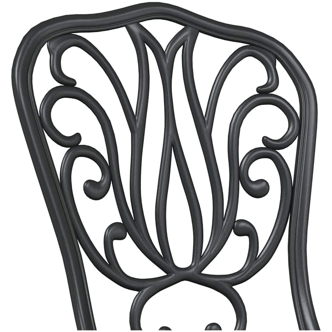3-delars trädgårdsbistroset svart gjutjärn vidaXL 53 x 53 x 70.5 cm, 44 x 41 x 87 cm – bild 9