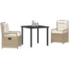 3 Delars Trädgårdsdining Set Beige Poly Rattan vidaXL 80 x 80 x 73 cm – miniatyr 3