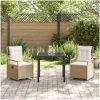 3 Delars Trädgårdsdining Set Beige Poly Rattan vidaXL 80 x 80 x 73 cm – miniatyr 4