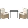 3 Delars Trädgårdsdining Set Beige Poly Rattan vidaXL 80 x 80 x 73 cm – miniatyr 7