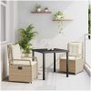 3 Delars Trädgårdsdining Set Beige Poly Rattan vidaXL 80 x 80 x 73 cm – miniatyr 1