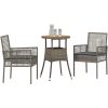 3-delars Trädgårdsdining Set Grå Poly Rattan vidaXL 60 x 60 x 75 cm – miniatyr 3