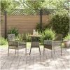 3-delars Trädgårdsdining Set Grå Poly Rattan vidaXL 60 x 60 x 75 cm – miniatyr 4