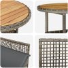 3-delars Trädgårdsdining Set Grå Poly Rattan vidaXL 60 x 60 x 75 cm – miniatyr 9