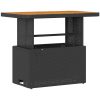 3-delars trädgårdsdining set med kuddar svart polyrotting akacia vidaXL 90 cm – miniatyr 5
