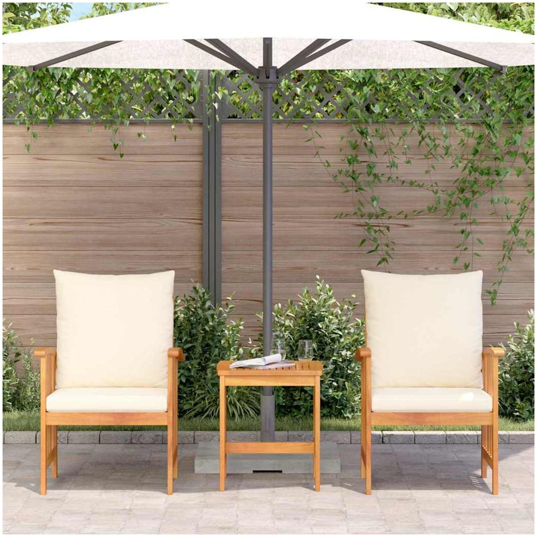 3 Delars Trädgårdslounge Set med Kuddar i Solid Akaciaträ vidaXL 45 x 45 x 50 cm, 67 x 59 x 83 cm – bild 4