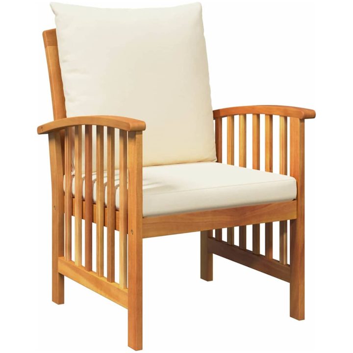 3 Delars Trädgårdslounge Set med Kuddar i Solid Akaciaträ vidaXL 45 x 45 x 50 cm, 67 x 59 x 83 cm – bild 6