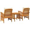 3 Delars Trädgårdslounge Set med Kuddar i Solid Akaciaträ vidaXL 45 x 45 x 50 cm, 67 x 59 x 83 cm – miniatyr 7