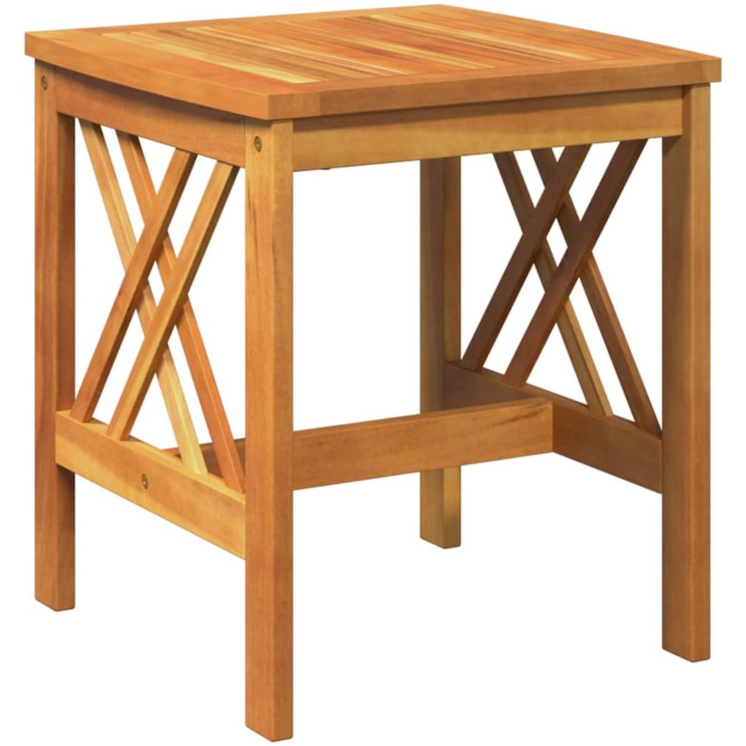 3-delars trädgårdsloungeset med kuddar i solid akaciaträ vidaXL Bord, 45 x 45 x 50 cm, stol, 59 x 67 x 83 cm – bild 5