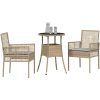 3 Delars Trädgårdsmatbord Set Beige Poly Rattan vidaXL 60 x 60 x 75 cm – miniatyr 3