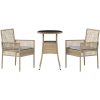 3 Delars Trädgårdsmatbord Set Beige Poly Rattan vidaXL 60 x 60 x 75 cm – miniatyr 7
