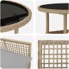 3 Delars Trädgårdsmatbord Set Beige Poly Rattan vidaXL 60 x 60 x 75 cm – miniatyr 9