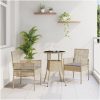 3 Delars Trädgårdsmatbord Set Beige Poly Rattan vidaXL 60 x 60 x 75 cm – miniatyr 1