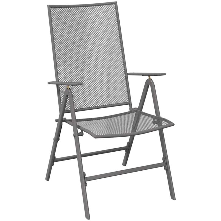 3-delars trädgårdsmatbord, set i antracit och stål. vidaXL 80 x 80 x 73 cm – bild 5
