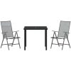 3-delars trädgårdsmatbord, set i antracit och stål. vidaXL 80 x 80 x 73 cm – miniatyr 6