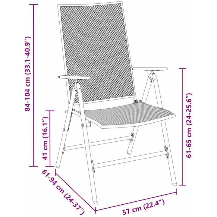 3-delars trädgårdsmatbord, set i antracit och stål. vidaXL 80 x 80 x 73 cm – bild 9