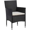 3-delars Trädgårdsmatbord Set Svart Poly Rattan vidaXL 80 x 80 x 73 cm – miniatyr 6