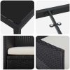 3-delars Trädgårdsmatbord Set Svart Poly Rattan vidaXL 80 x 80 x 73 cm – miniatyr 8