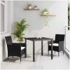 3-delars Trädgårdsmatbord Set Svart Poly Rattan vidaXL 80 x 80 x 73 cm – miniatyr 1