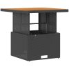 3-delars Trädgårdsmatbordset med Kuddar Svart Poly Rattan Akacia vidaXL Compact – miniatyr 5