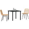 3 Delars Trädgårdsmatgrupp i Brun Poly Rattan vidaXL 80 x 80 x 73 cm – miniatyr 3