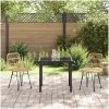 3 Delars Trädgårdsmatgrupp i Brun Poly Rattan vidaXL 80 x 80 x 73 cm – miniatyr 4