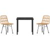 3 Delars Trädgårdsmatgrupp i Brun Poly Rattan vidaXL 80 x 80 x 73 cm – miniatyr 6