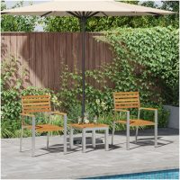 3-delars Trädgårdsmatgrupp Massivt Akaciaträ vidaXL