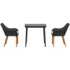 3 Delars Trädgårdsmatsal Svart Poly Rattan vidaXL 80 x 80 x 74 cm – miniatyr 7
