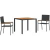 3-delars trädgårdsmatsats i svart konstrotting vidaXL Compact – miniatyr 2