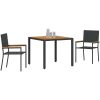 3-delars trädgårdsmatsats i svart konstrotting vidaXL Compact – miniatyr 3