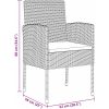 3-delars trädgårdsmiddagsset med kuddar, grå poly-rattan vidaXL 80 x 80 x 73 cm – miniatyr 10