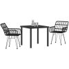 3-delars trädgårdsmöbelset i svart poly rattan vidaXL 80 x 80 x 73 cm – miniatyr 3